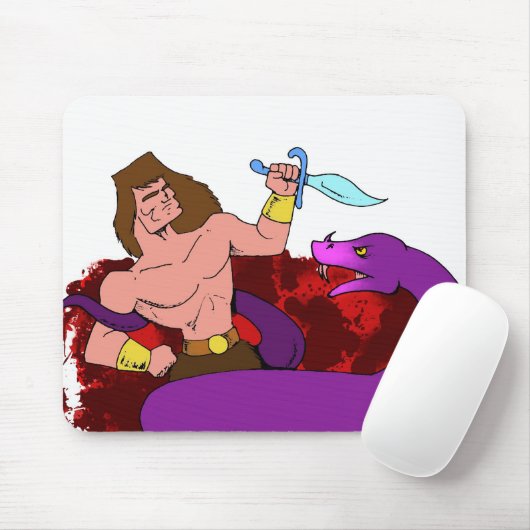 Barbar gegen Schlange Mousepad (Mit Mouse)