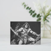 Barbar mit einem Breitschwert 50er Jahre Tinten-Gr Postkarte (Stehend Vorderseite)
