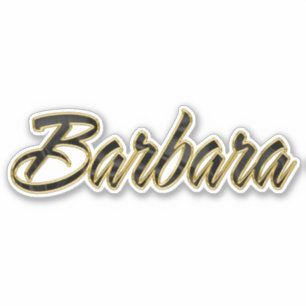 Barbara black gold Lettering Aufkleber Sticker