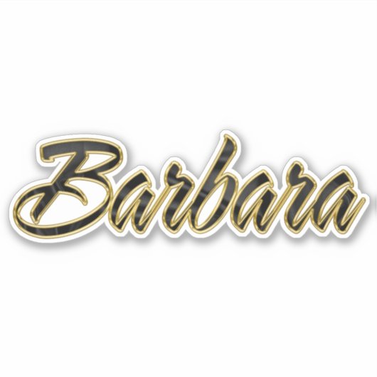 Barbara black gold Lettering Aufkleber Sticker (Vorderseite)