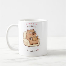Barbara Capybara liest Buch Cute Cozy Tasse