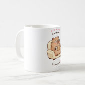 Barbara Capybara liest Buch Cute Cozy Tasse (Vorderseite Links)