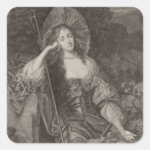 Barbara Duchess von Cleaveland (1641-1709) als Sie Quadratischer Aufkleber