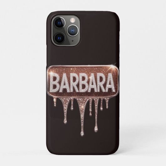 ✨ Barbara Funkeln Luxe Rosen Gold Diamant Drip Case-Mate iPhone Hülle (Rückseite)