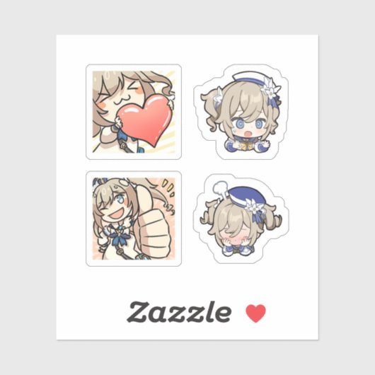 Barbara Genshin Impact 4er Stickerbogen Aufkleber (Blatt)