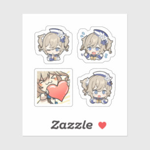 Barbara Genshin Impact 4er Stickerbogen Extra  Aufkleber