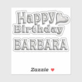 Barbara Happy Birthday silver Aufkleber Sticker (Blatt)