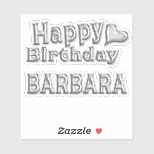 Barbara Happy Birthday silver Aufkleber Sticker (Blatt)
