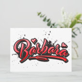 Barbara Heart Splash Graffiti Karte (Stehend Vorderseite)