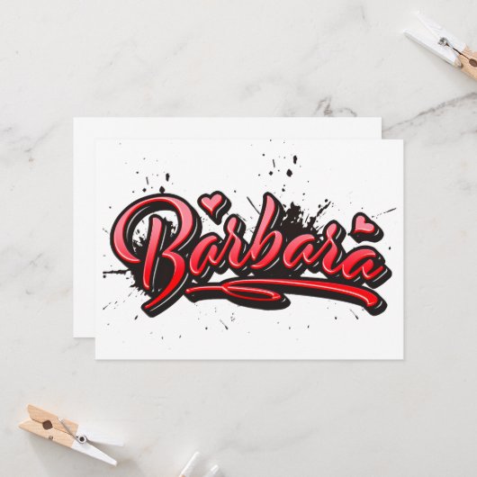 Barbara Heart Splash Graffiti Karte (Vorderseite/Rückseite Beispiel)