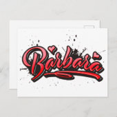 Barbara Heart Splash Graffiti Postkarte (Vorne/Hinten)