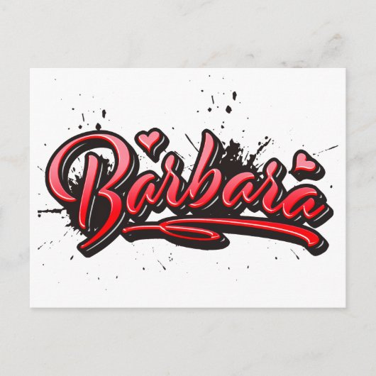 Barbara Heart Splash Graffiti Postkarte (Vorderseite)