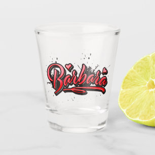 Barbara Heart Splash Graffiti Schnapsglas