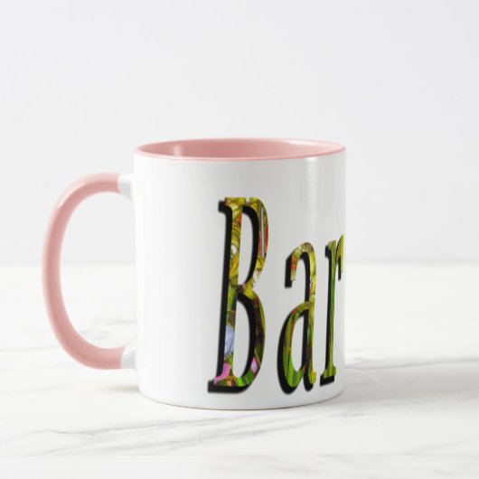 Barbara, Logo für Mädchennamen, Tasse (Links)
