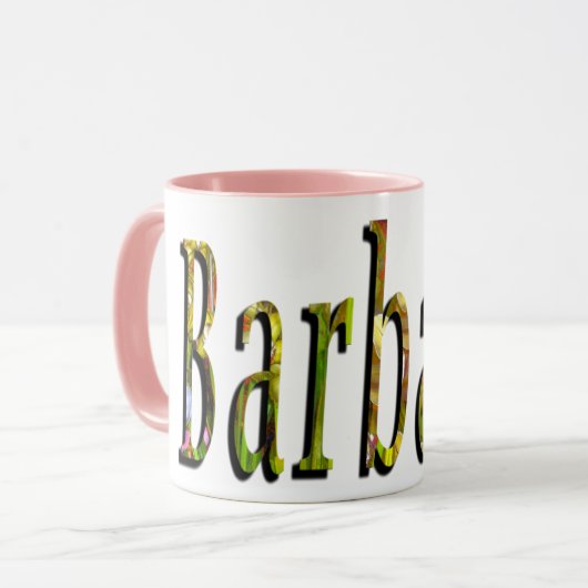 Barbara, Logo für Mädchennamen, Tasse (Vorderseite Links)