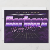 Barbara Name Vorname lila retro Karte Geburtstag (Vorderseite)
