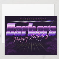 Barbara Name Vorname lila retro Karte Geburtstag