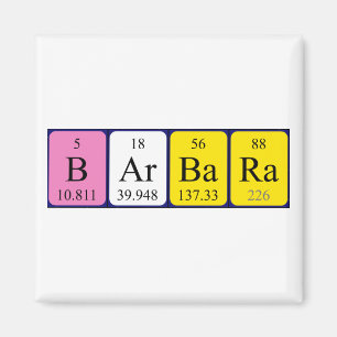 Barbara-Periodensystemnamenmagnet Magnet