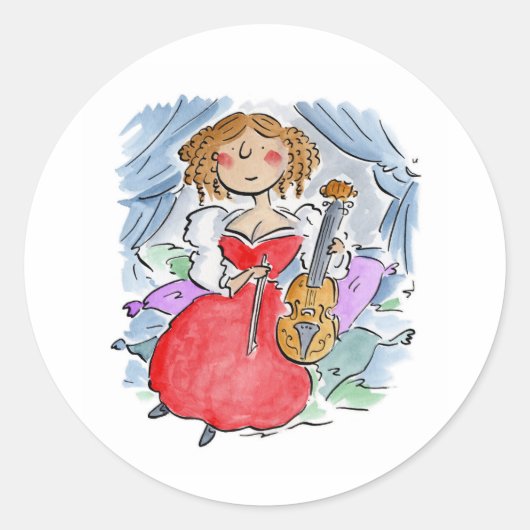 Barbara Strozzi Runder Aufkleber (Vorderseite)