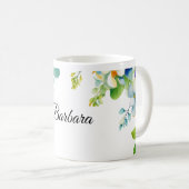Barbara Text mit Frühlingsblumen verziert Kaffeetasse (VorderseiteRechts)