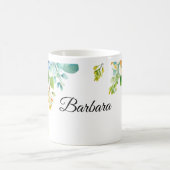 Barbara Text mit Frühlingsblumen verziert Kaffeetasse (Mittel)