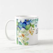 Barbara Text mit Frühlingsblumen verziert Kaffeetasse (Links)