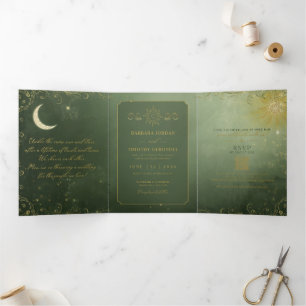 Barbara + Tim Trifold Hochzeitseinladung R12 Dreifach Gefaltete Einladung