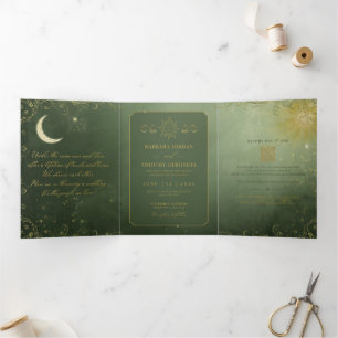 Barbara + Tim Trifold Hochzeitseinladung R14 Dreifach Gefaltete Einladung