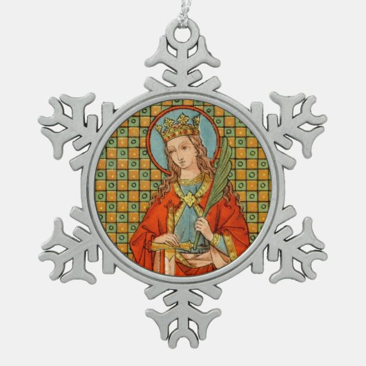 Barbara von Nicomedia (JP 01) Schneeflocken Zinn-Ornament (Vorderseite)