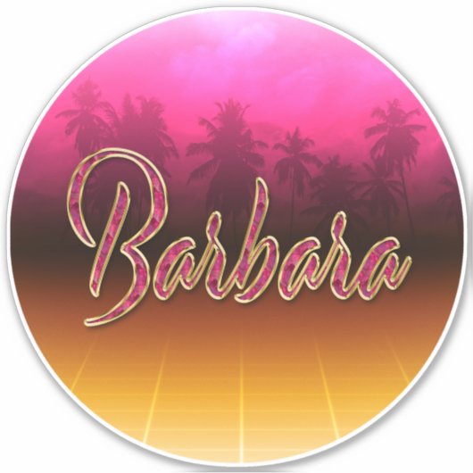 Barbara Vorname Name golden pink Aufkleber Sticker (Vorderseite)