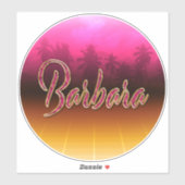 Barbara Vorname Name golden pink Aufkleber Sticker (Blatt)