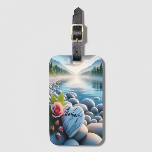 Barbaras Herz am Fluss Gepäckanhänger (Vorderseite Vertikal)