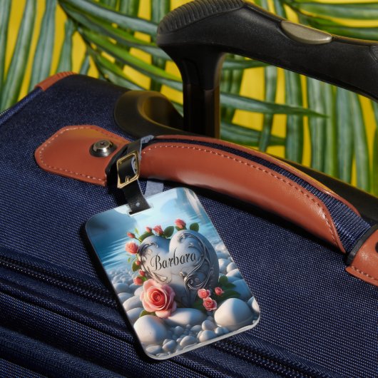 Barbaras Herz am See Gepäckanhänger (Vorderseite Insitu 1)