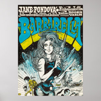 Barbarella Vintag Czech Movie Poster