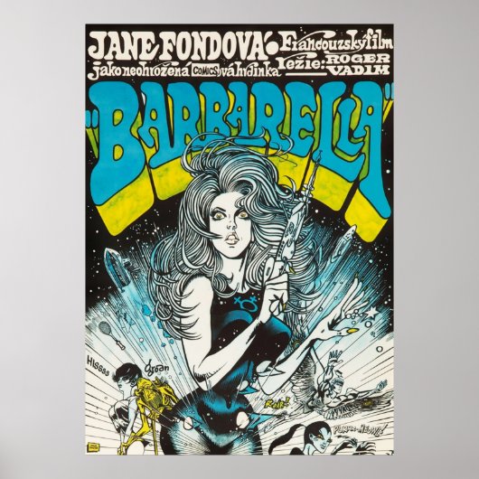 Barbarella Vintag Czech Movie Poster (Vorne)