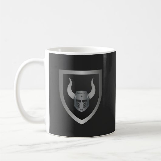 Barbaren-Schild-Logo – Wikinger-Krieger-Emblem  Kaffeetasse (Links)
