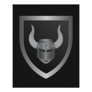 Barbaren-Schild-Logo – Wikinger-Krieger-Emblem  Poster