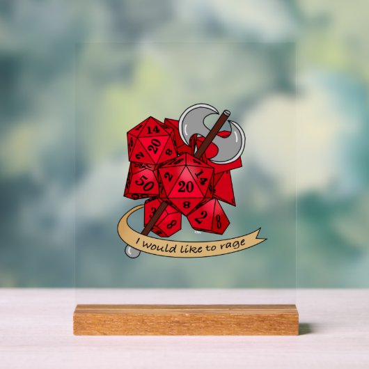 Barbarian Dice Design Acrylschild (Neutral)