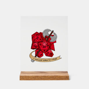 Barbarian Dice Design Acrylschild