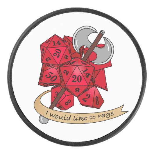 Barbarian Dice Design Eishockey Puck (Vorderseite)