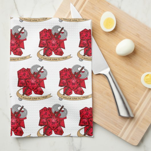 Barbarian Dice Design Geschirrtuch (Viertel Falte)