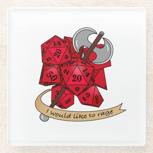 Barbarian Dice Design Glasuntersetzer (Vorderseite)