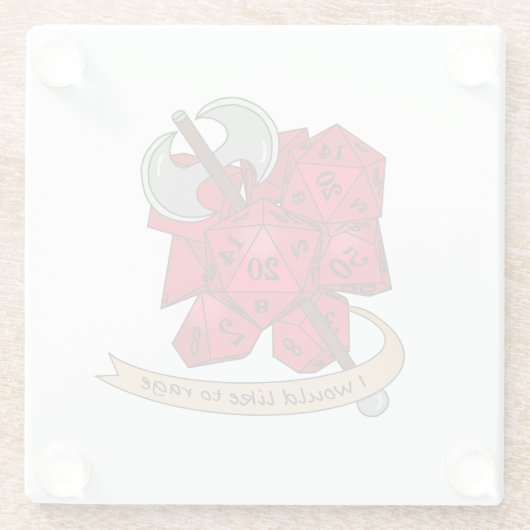 Barbarian Dice Design Glasuntersetzer (Rückseite)