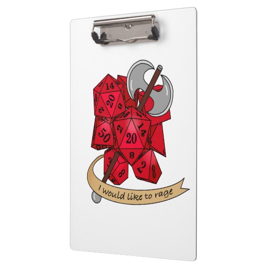 Barbarian Dice Design Klemmbrett (Links)