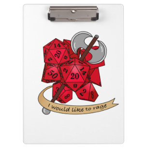 Barbarian Dice Design Klemmbrett