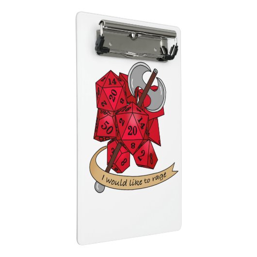 Barbarian Dice Design Mini Klemmbrett (Schrägansicht)