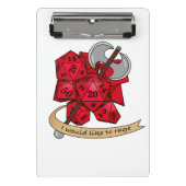 Barbarian Dice Design Mini Klemmbrett (Vorderseite)