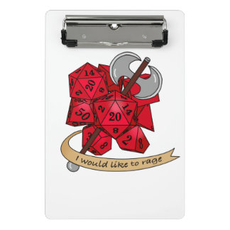 Barbarian Dice Design Mini Klemmbrett
