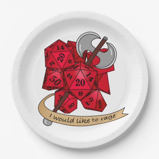 Barbarian Dice Design Pappteller (Vorderseite)
