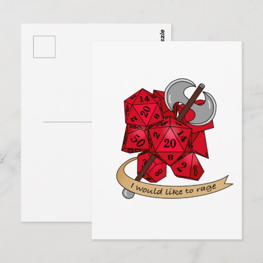 Barbarian Dice Design Postkarte (Vorne/Hinten)